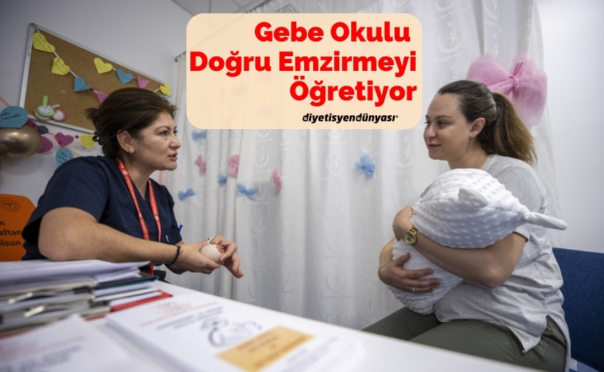 Gebe Okulu Doğru Emzirmeyi Öğretiyor