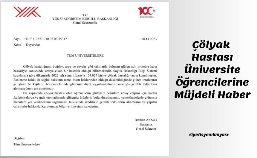 Çölyak Hastası Üniversite Öğrencilerine Müjdeli Haber